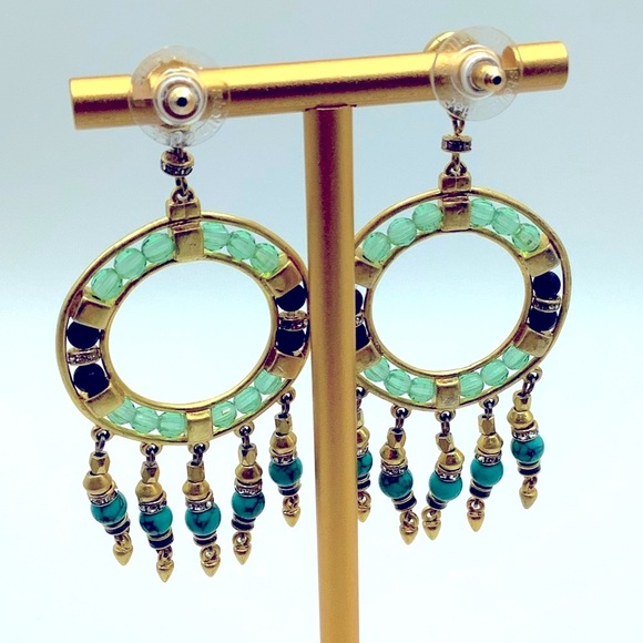 Lucky Brand Boho Green pierced Earrings - Picture 2 of 3